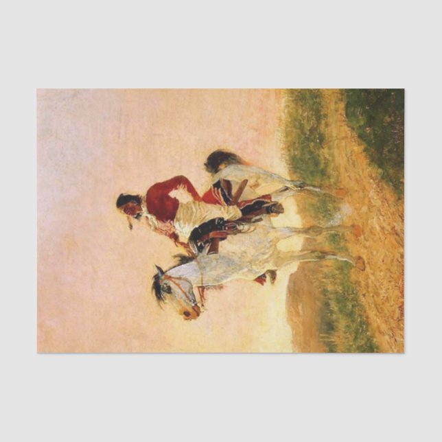 Papier Mousseline L'art occidental de Frederic Remington « Comanche  (Recto)