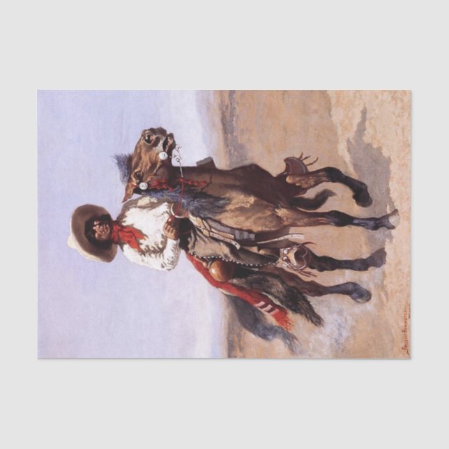Papier Mousseline L'art occidental de Frederic Remington « Un éclair (Recto)