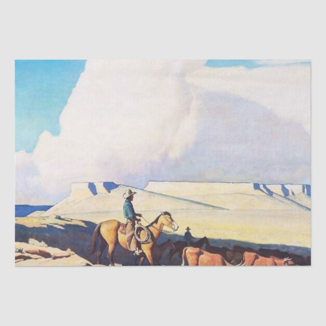 Papier Mousseline L'art occidental “Open Range” de Maynard Dixon (Recto)