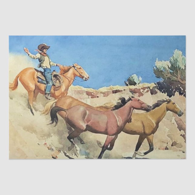 Papier Mousseline L'art occidental «Saddle Stock» de Maynard Dixon (Recto)