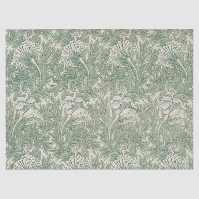 Papier Mousseline L'art vert Motif de William Morris (Recto)