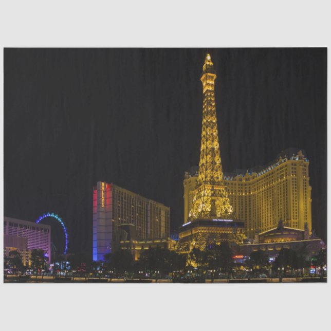 Papier Mousseline Las Vegas la nuit Skyline (Recto)