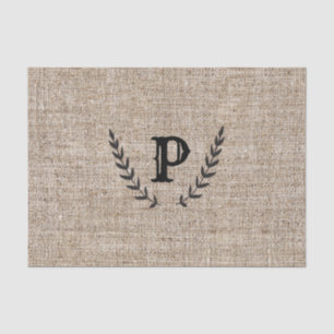 Papier Mousseline Laurier botanique noir et toile de jute de ferme r