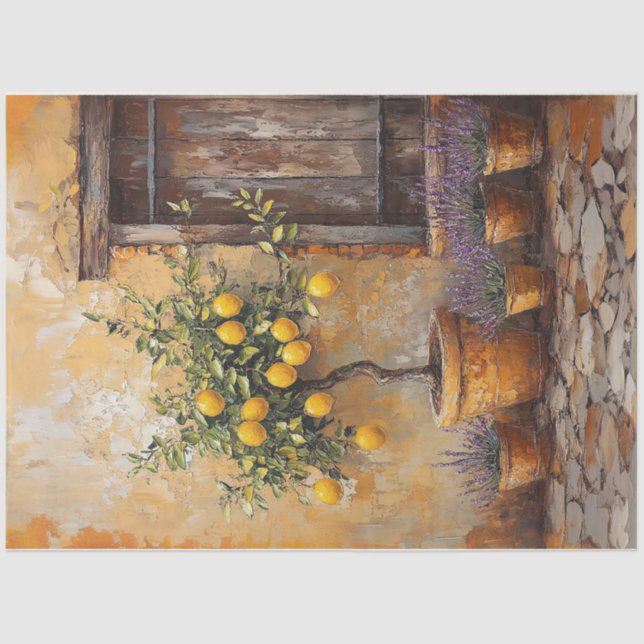 Papier Mousseline Lavande de citron Jardin Peinture Découpage (Recto)