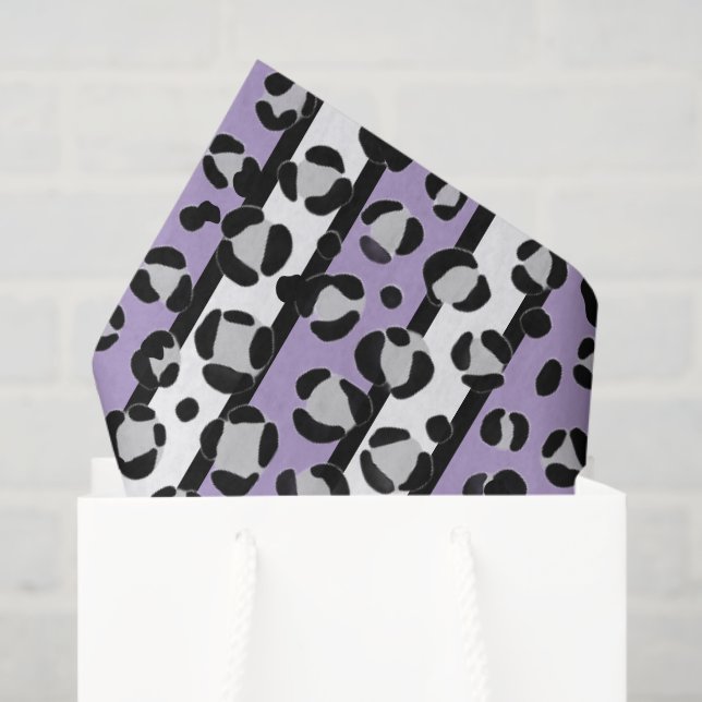 Papier Mousseline Lavande Purple Leopard Bold Imprimer papier tissu (Sac cadeau)