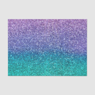 Papier Mousseline Lavande Violet & Vert Aqua Pailleté Fête