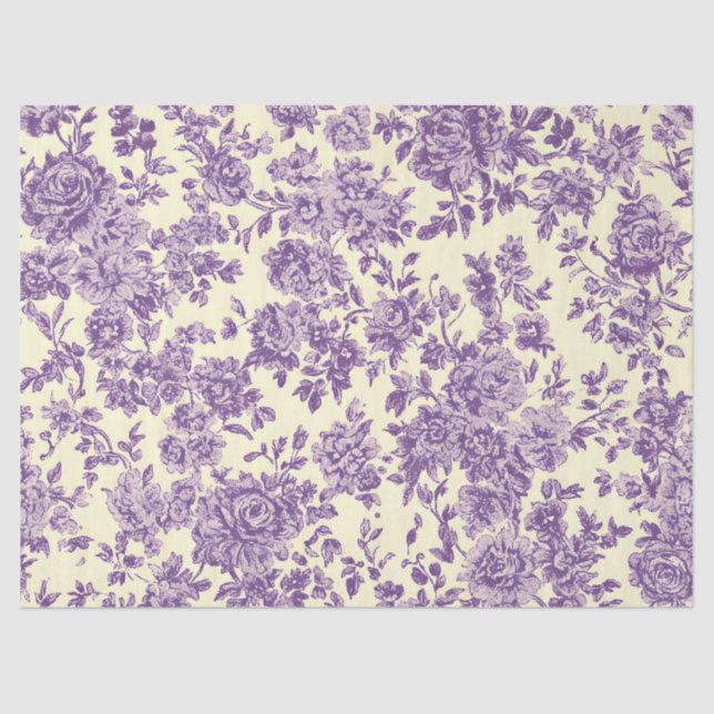 Papier Mousseline Lavendar Roses (Recto)