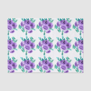 Papier Mousseline Lavender Flowers Design Motif transparent