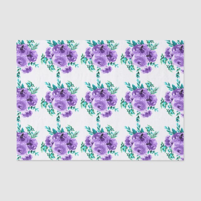 Papier Mousseline Lavender Flowers Design Motif transparent (Recto)