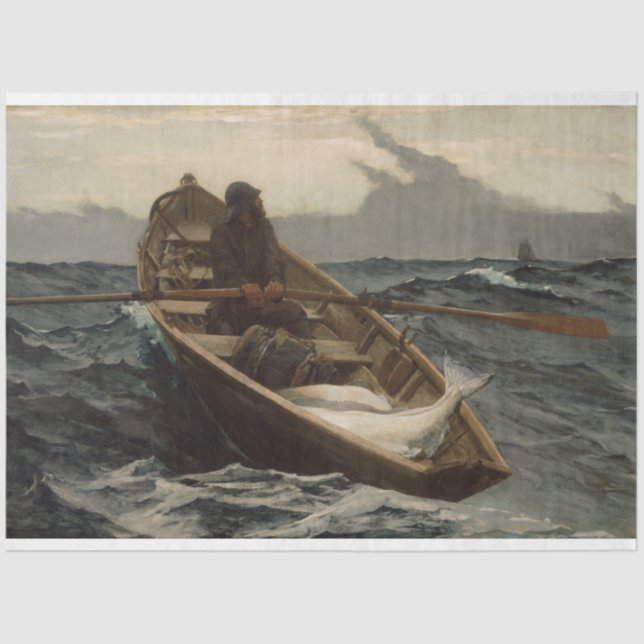 Papier Mousseline L'avertissement de brouillard (par Winslow Homer) (Recto)