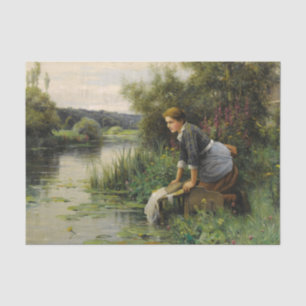 Papier Mousseline Laveuse au bord de l'eau par Daniel Knight