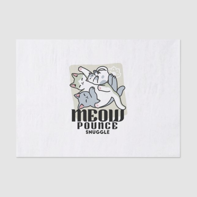 Papier Mousseline Laze Furr Days - Cute Lazy Cats Design (Recto)