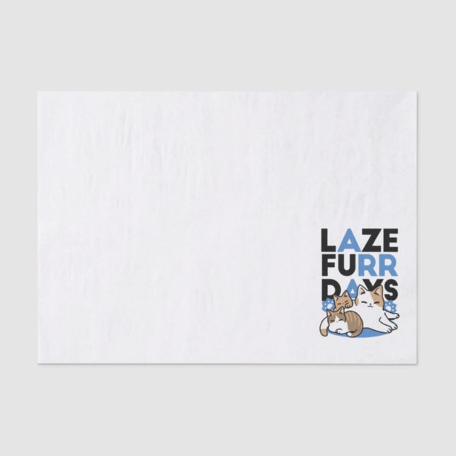 Papier Mousseline Laze Furr Days - Cute Lazy Cats Design (Recto)