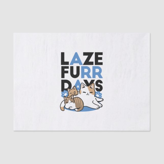Papier Mousseline Laze Furr Days - Cute Lazy Cats Design (Recto)