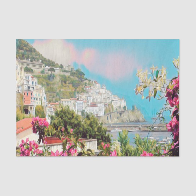 Papier Mousseline ldp AMALFI - panorama - Côte d'Amalfi (Recto)