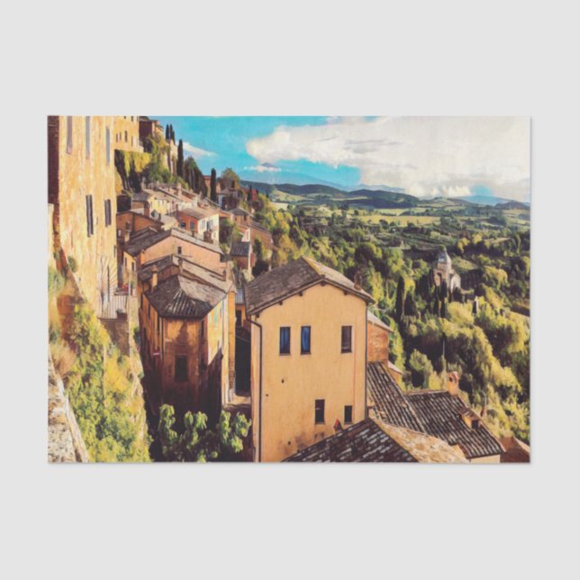 Papier Mousseline ldp MONTEPULCIANO - ville - panorama - (Recto)