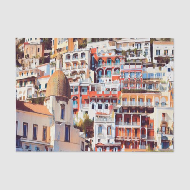 Papier Mousseline ldp POSITANO - ville - église Père Noël Maria Assu (Recto)