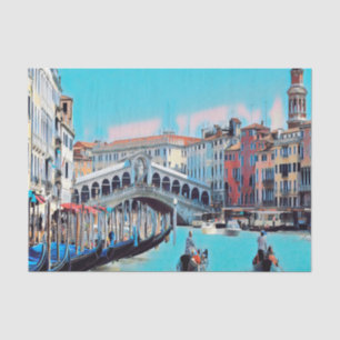 Papier Mousseline ldp VENICE - gondolas - rialto -
