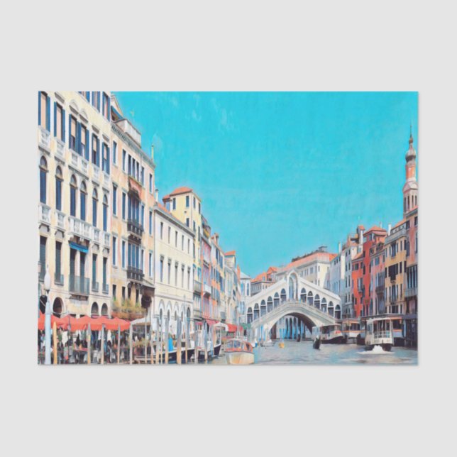 Papier Mousseline ldp VENICE - Grand Canal - Plage du Rialto - (Recto)