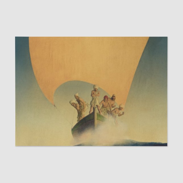Papier Mousseline « Le bateau pirate » par Maxfield Parrish (Recto)