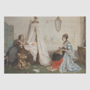 Papier Mousseline Le bébé dort (par Gerolamo Induno)