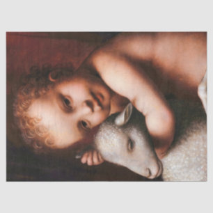 Papier Mousseline Le bébé Jésus avec un agneau de Bernardino Luini