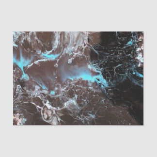 Papier Mousseline Le blanc bleu noir a marbré le motif de peinture