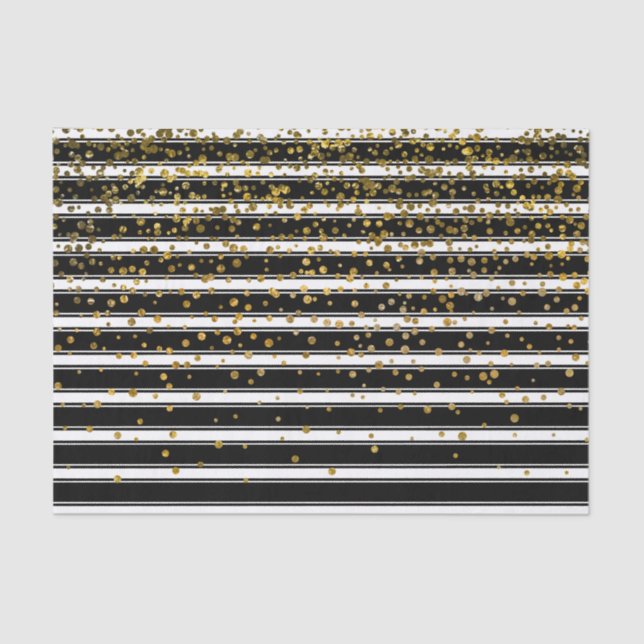 Papier Mousseline Le blanc noir moderne barre des points de (Recto)