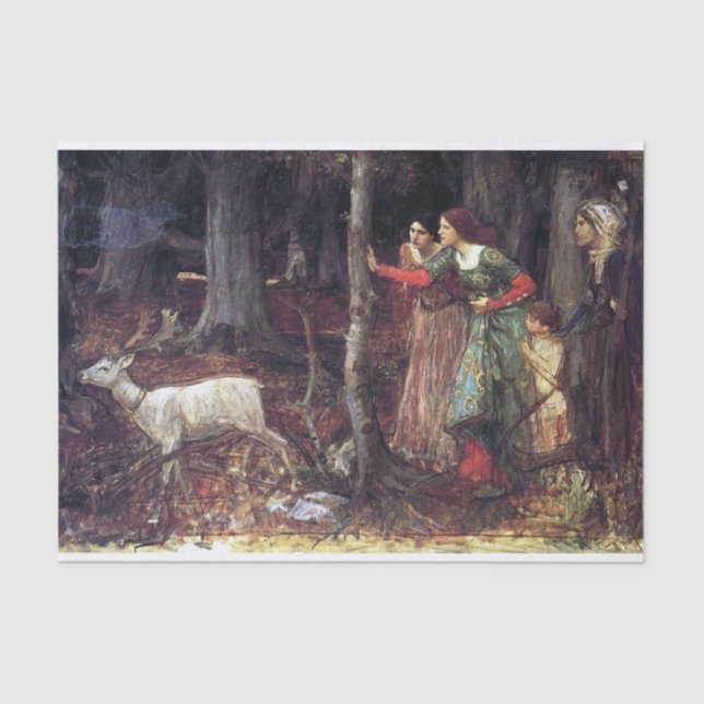 Papier Mousseline Le bois mystique par John William Waterhouse (Recto)