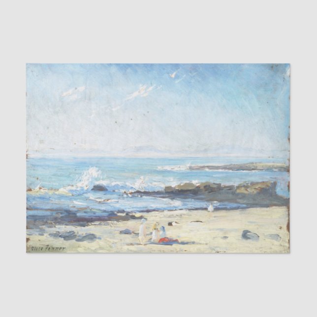 Papier Mousseline Le bord de mer par Alice Maud Fanner (Recto)