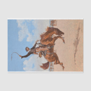 Papier Mousseline Le Bronco Buster (par Frederic Remington)