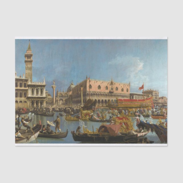 Papier Mousseline Le Bucintoro Retour au Molo par Canaletto (Recto)