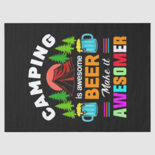 Papier Mousseline Le camping est une bière géniale, rendons-la encor