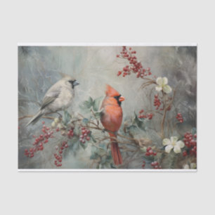 Papier Mousseline Le cardinal de Noël Holly Berry dans le découpage 