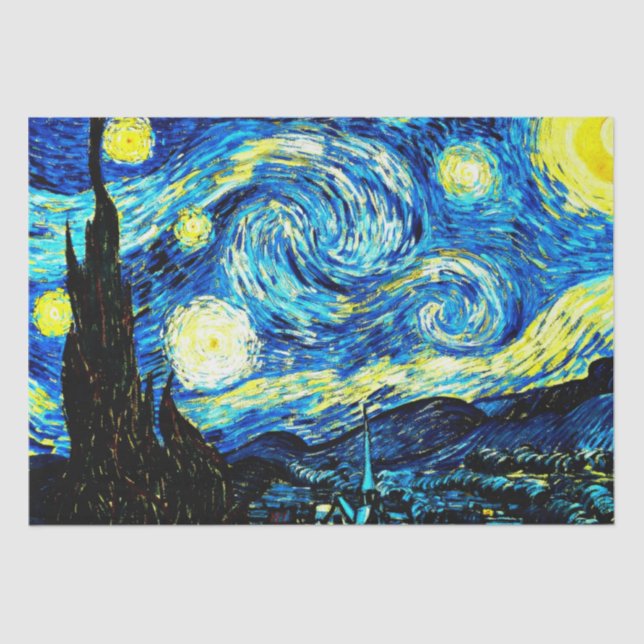 Papier Mousseline Le célèbre tableau de Van Gogh, Starry Night, (Recto)