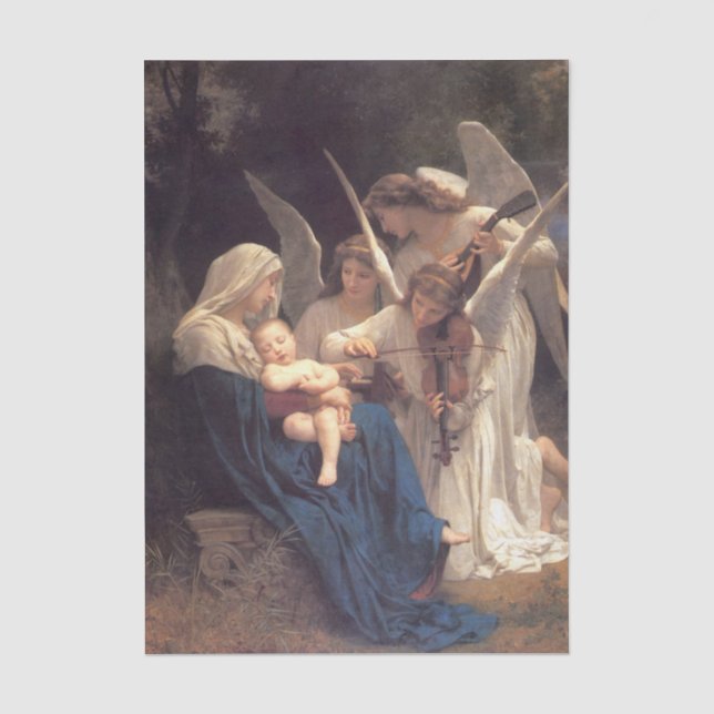 Papier Mousseline Le Chant des Anges par William Bouguereau (Recto)