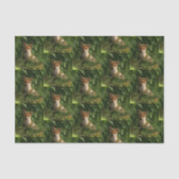 Le chou renard dans un Motif de forêt verte