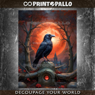 Papier Mousseline Le corbeau garde le secret de la crypte de Red Moo