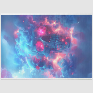 Papier Mousseline Le crâne néon dans le ciel Découpage