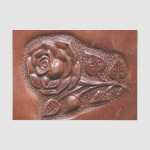 Papier Mousseline le cuir usiné floral vintage de pays occidental