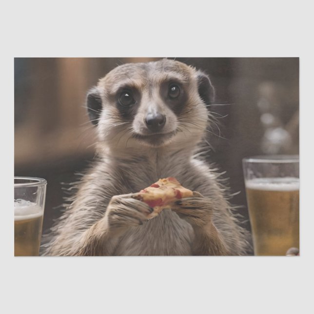 Papier Mousseline Le Déjeuner De Meerkat Sneaky, (Recto)