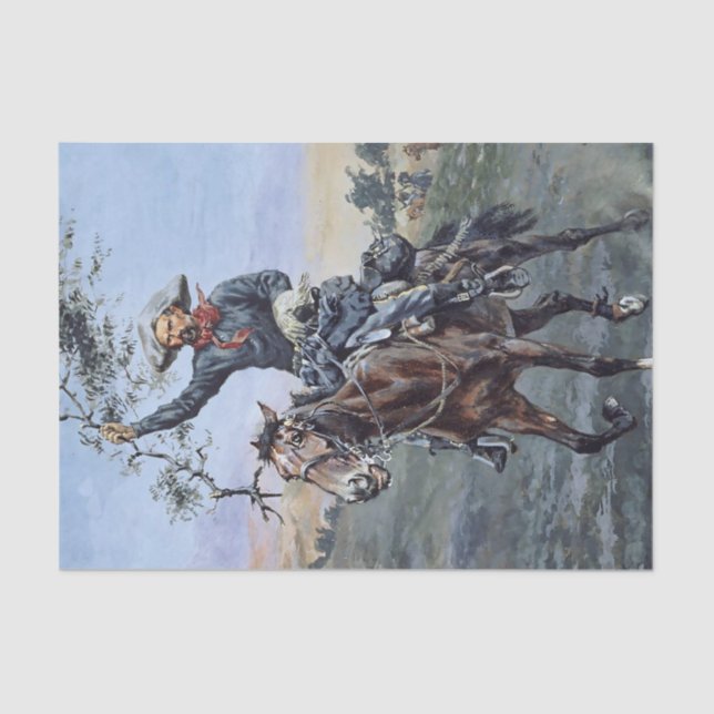 Papier Mousseline "Le drapeau de la paix" par Frederic Remington (Recto)