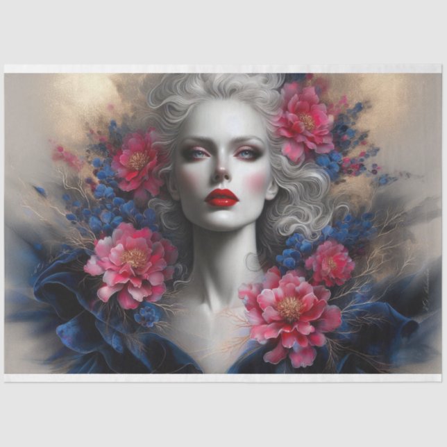 Papier Mousseline Le Femme Beauté victorienne Romance Fleur Découpag (Recto)