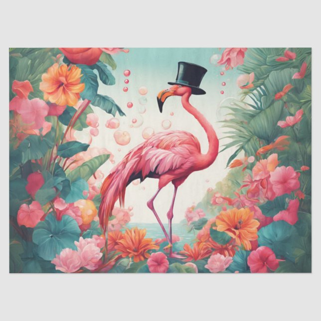 Papier Mousseline Le Flamant de l'Après-Fête (Recto)
