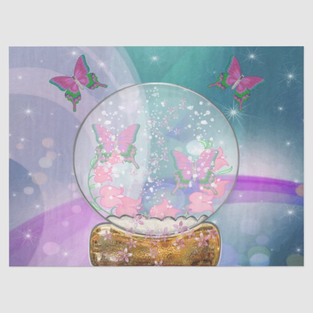 Papier Mousseline Le globe papillon (Recto)