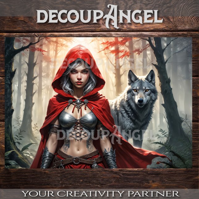 Papier Mousseline Le guerrier Little Red et le découpage du loup (Créateur téléchargé)