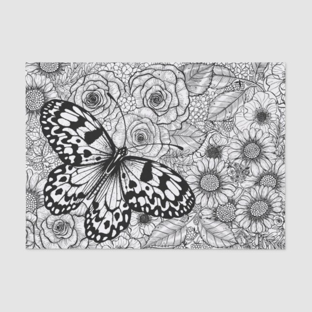 Papier Mousseline Le jardin de cerf-volant en papier (Recto)