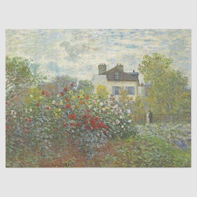 Papier Mousseline Le jardin de l'artiste à Argenteuil par Monet (Recto)