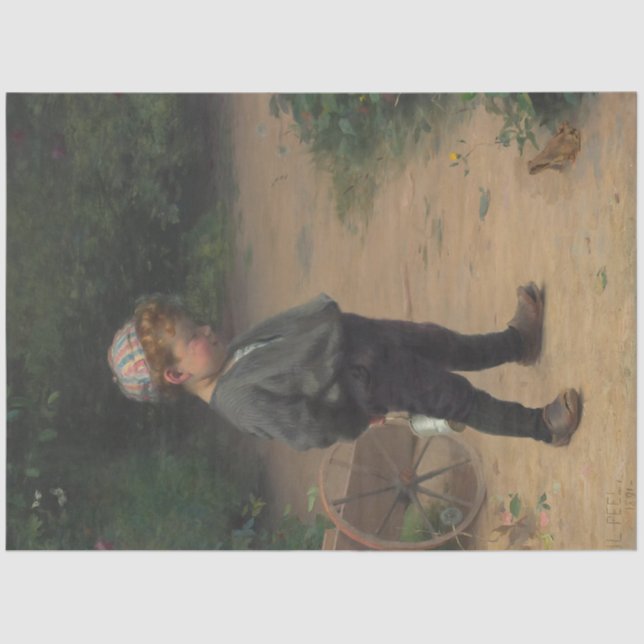 Papier Mousseline Le jeune biologiste avec une grenouille (par Paul  (Recto)