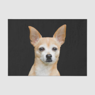Papier Mousseline Le joli Chihuahua Dog Beige Tan Black Portrait